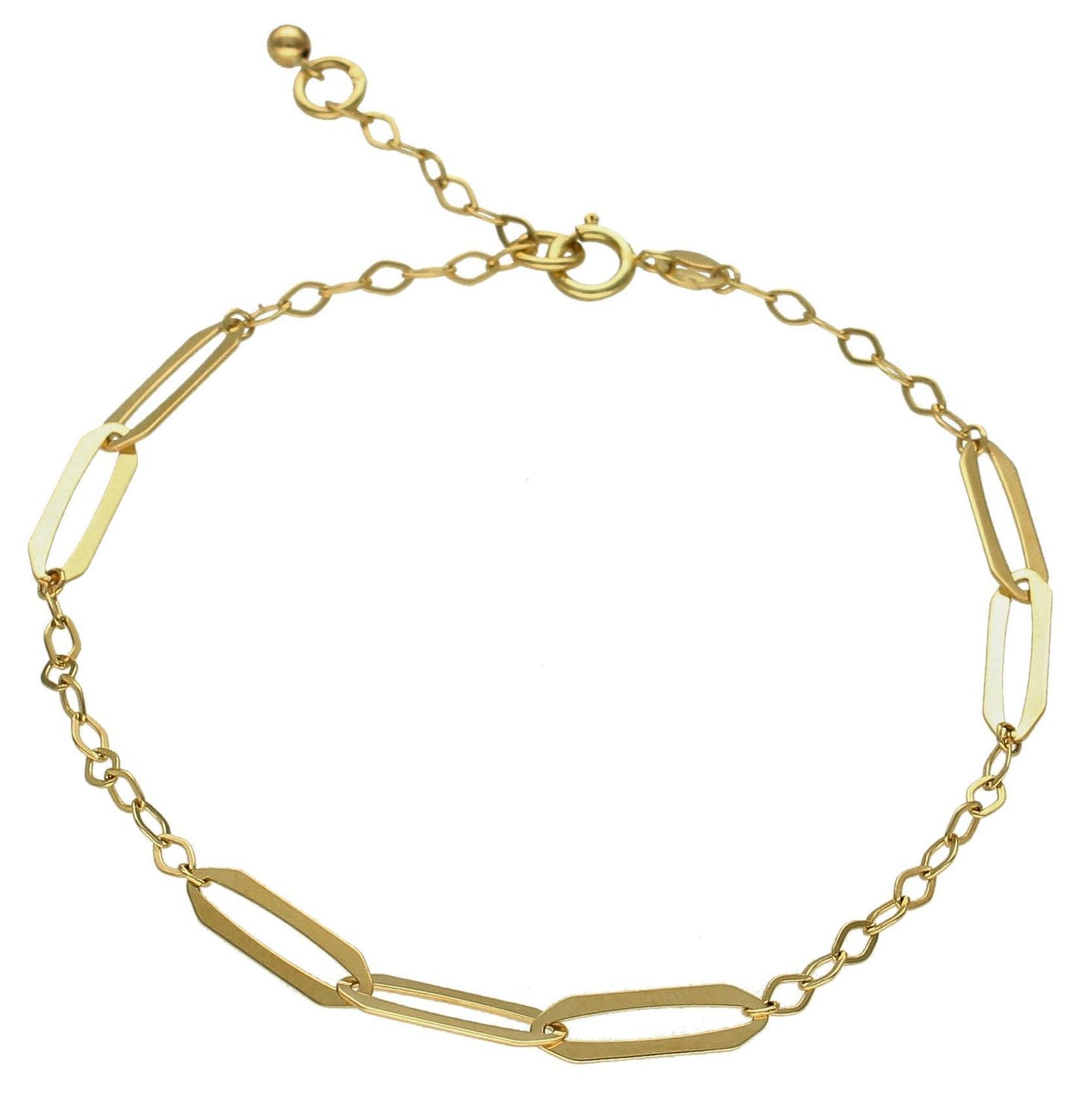 Złota bransoletka damska 375 celebrytka z podłużnymi ogniwkami BR 6832 375. Złota bransoletka damska. Złota bransoletka próby 375. Bransoletka złota damska delikatna celebrytka. Bransoletka złota celebrytka idealna na p (1).jpg